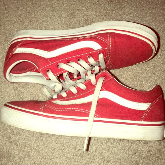 vans red old skool shoes